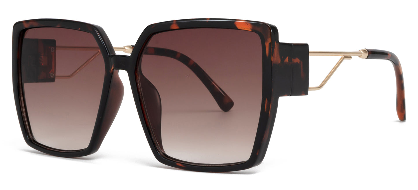9031 - Square Plastic Sunglasses with Flat Lens