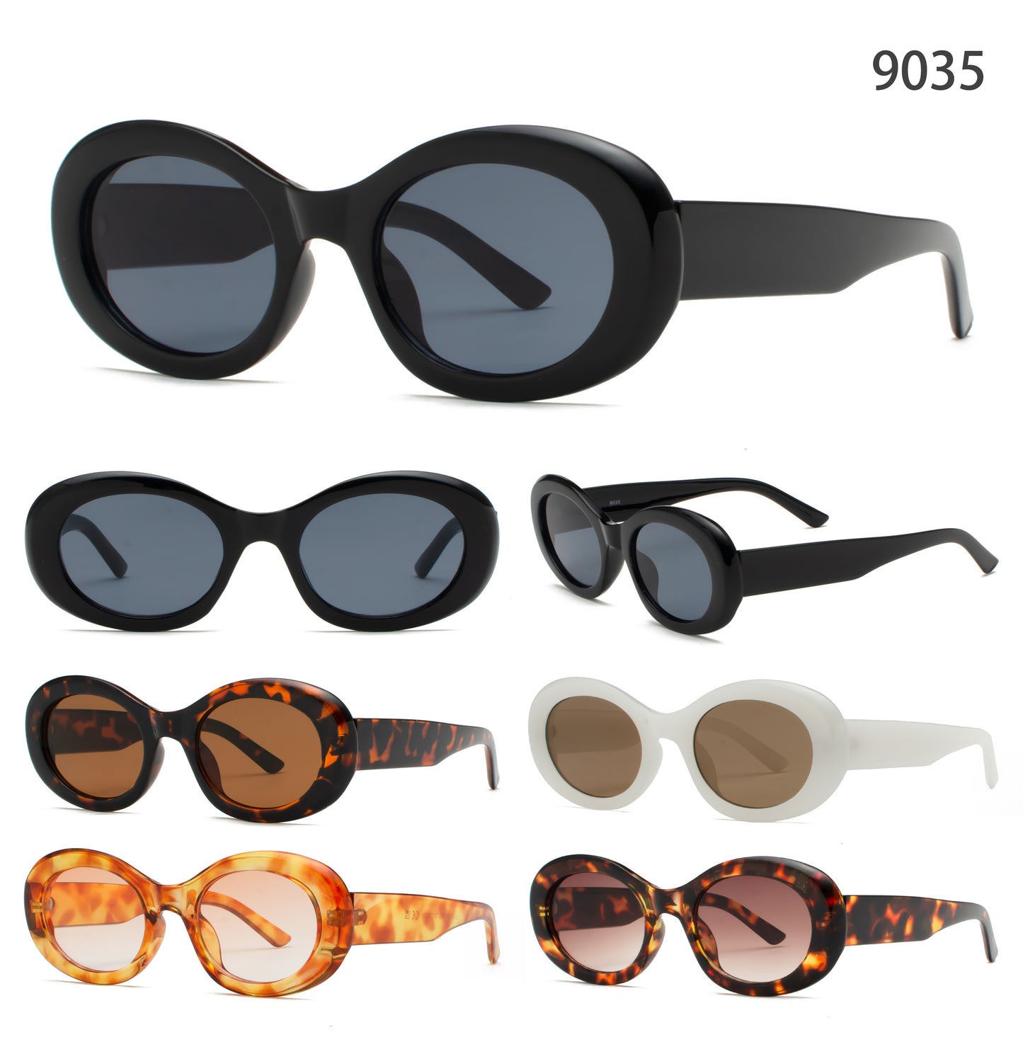 9035 - Round Fashion Plastic Sunglasses