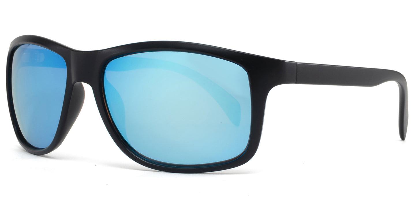 9037 RV - Rectangular Sunglasses with Color Mirror Lens