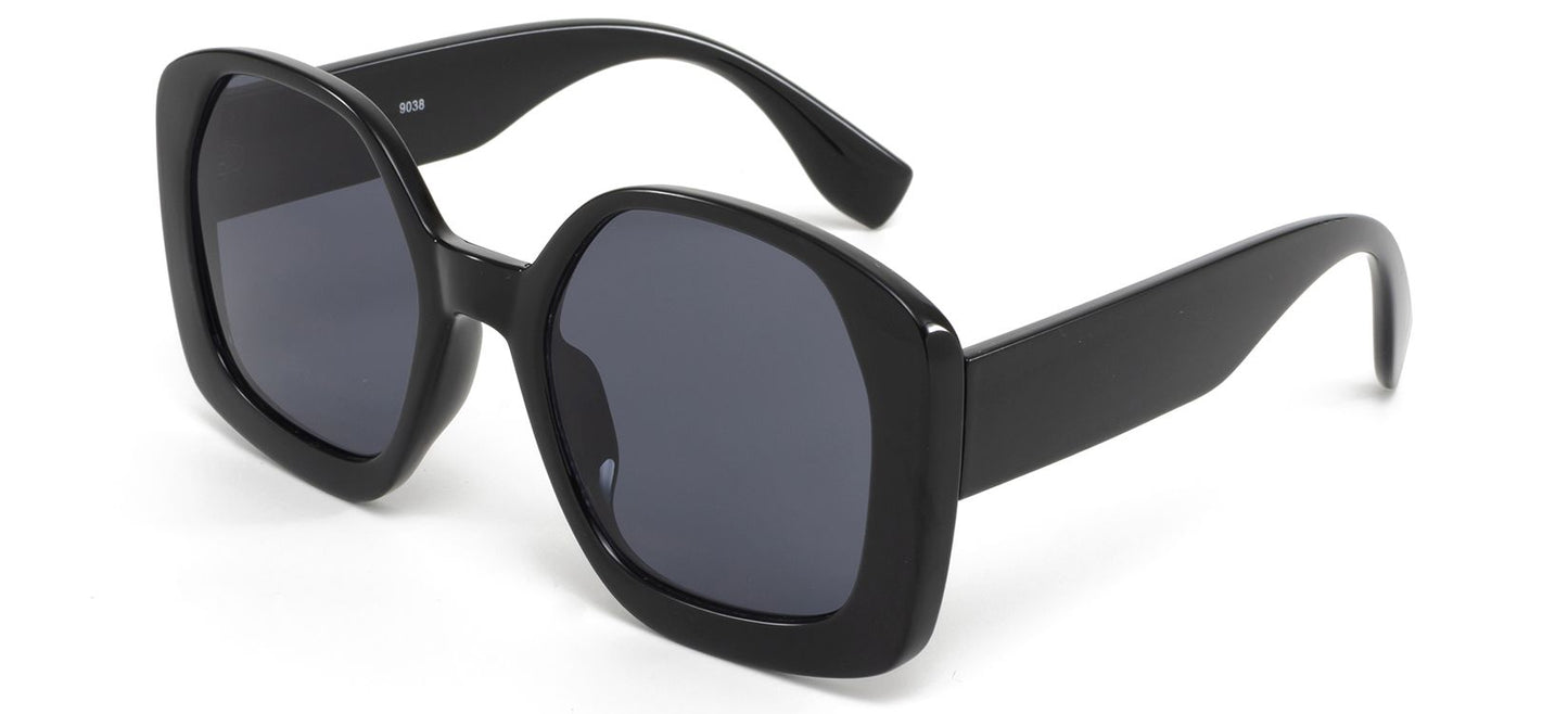 9038 - Square Butterfly Plastic Sunglasses