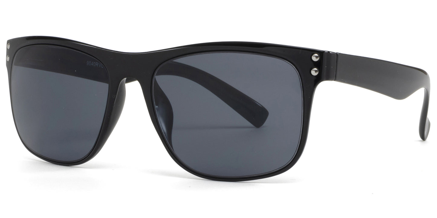 9040 RV - Fashion Plastic Sunglasses with Color Mirror Lens