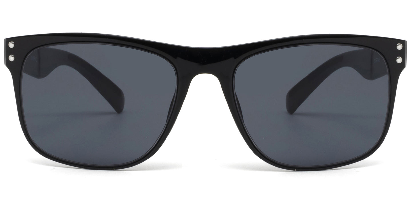9040 RV - Fashion Plastic Sunglasses with Color Mirror Lens