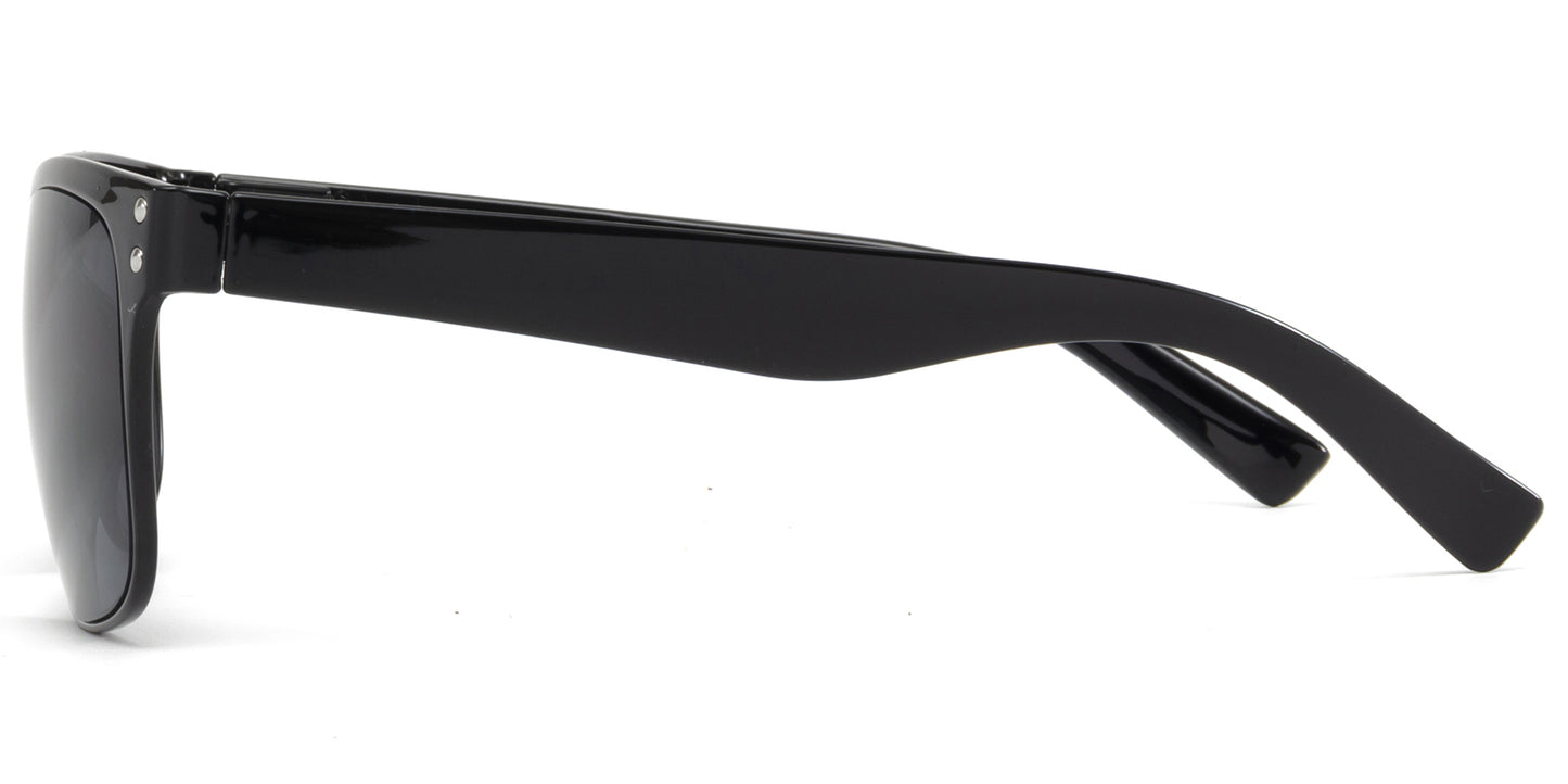 9040 RV - Fashion Plastic Sunglasses with Color Mirror Lens