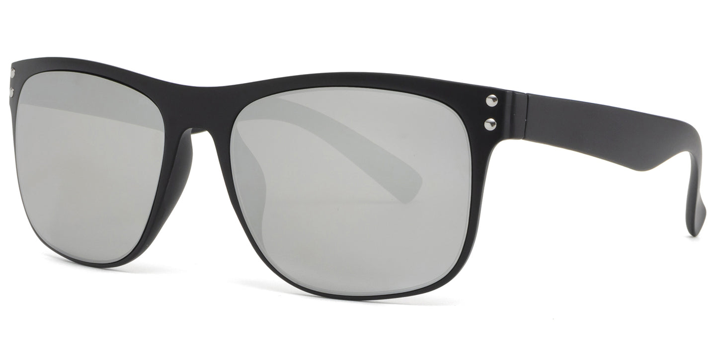 9040 RV - Fashion Plastic Sunglasses with Color Mirror Lens