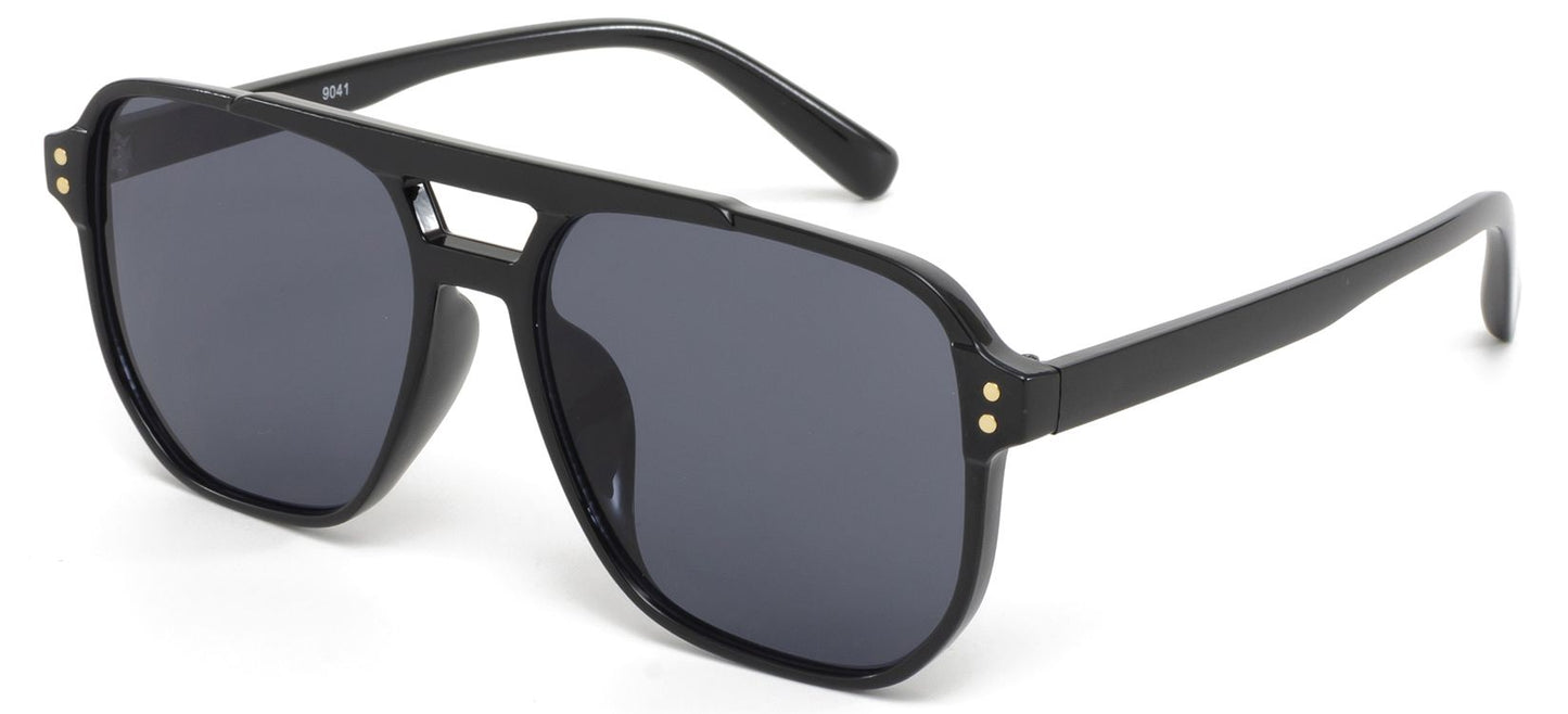 9041 - Square Aviator Plastic Sunglasses