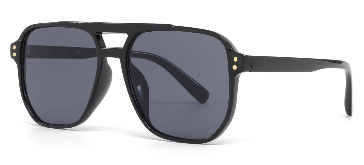 9041 - Square Aviator Plastic Sunglasses