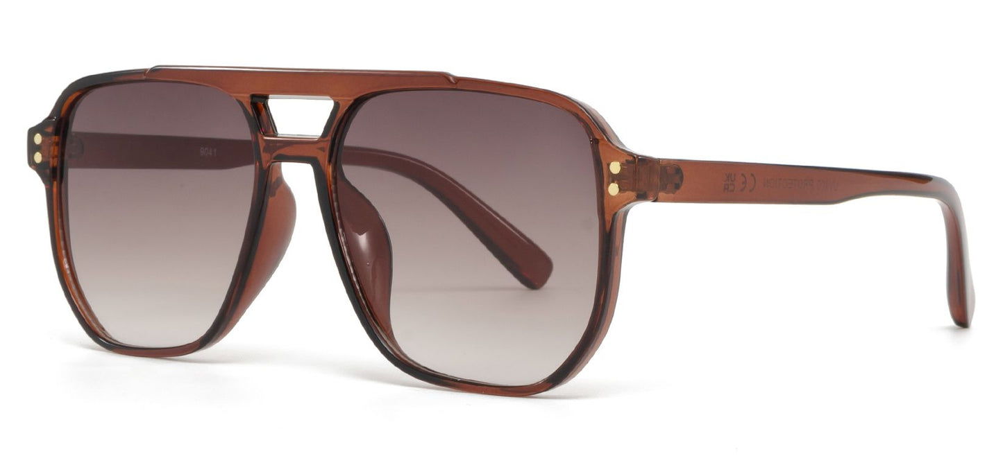 9041 - Square Aviator Plastic Sunglasses