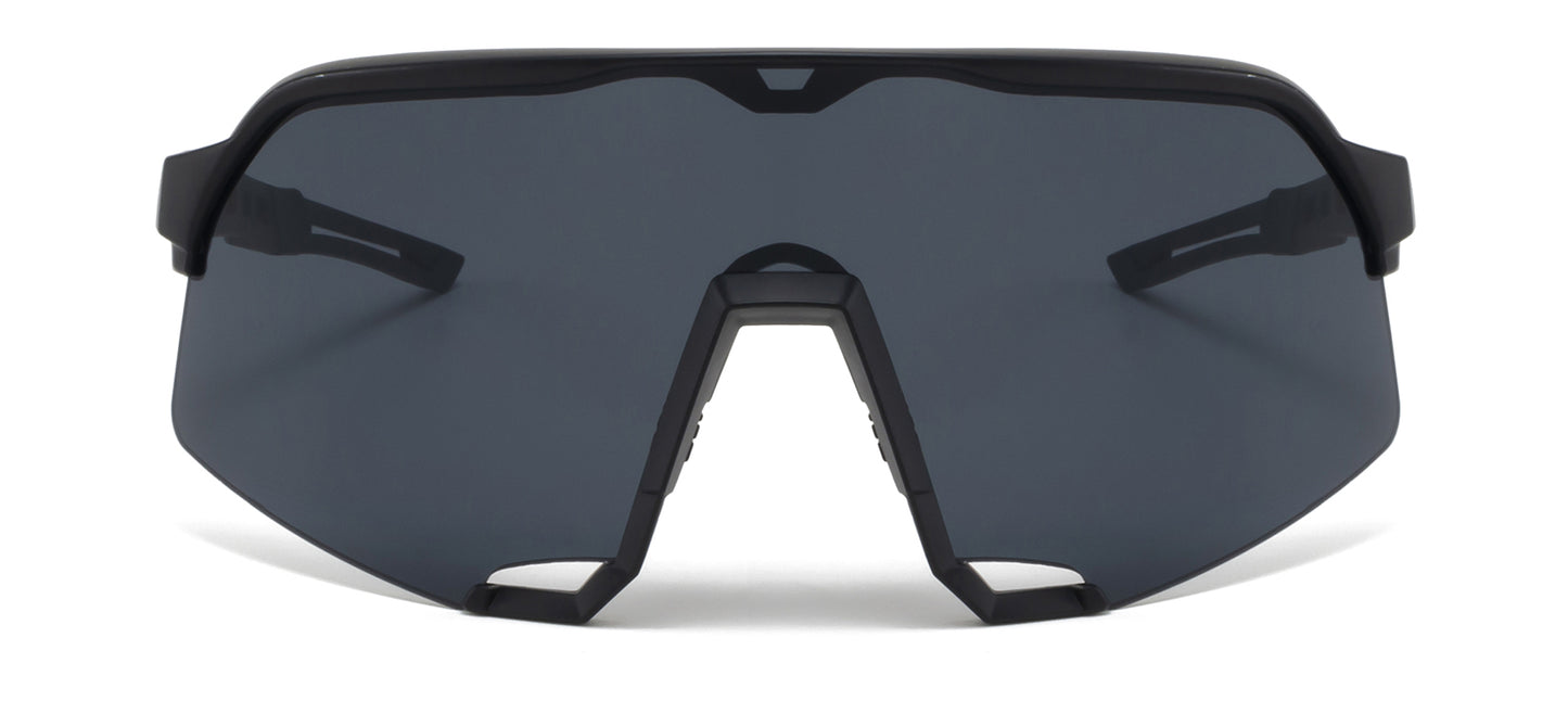 9042 RV - Plastic Sports Sunglasses with Color Mirror Lens