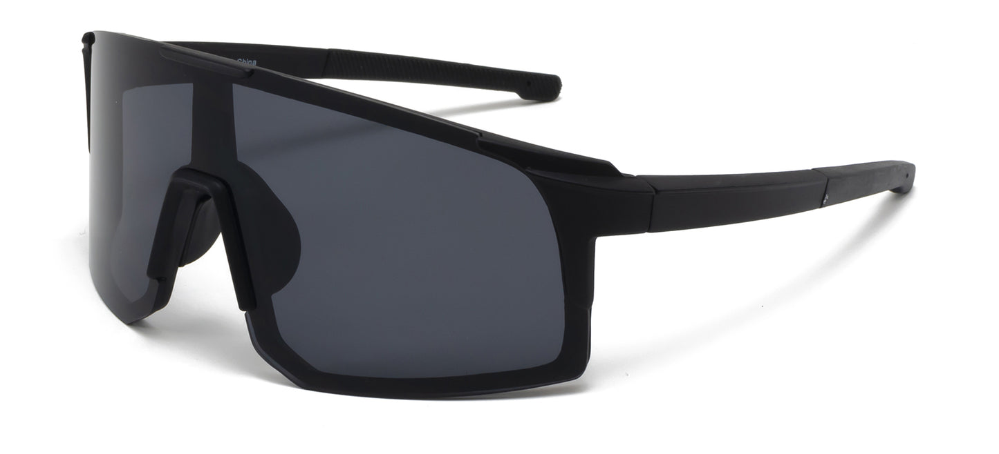 9043 RV - Plastic Rimless Sports Sunglasses with Color Mirror Lens