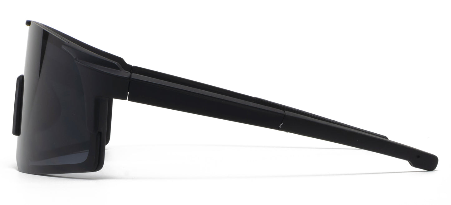 9043 RV - Plastic Rimless Sports Sunglasses with Color Mirror Lens