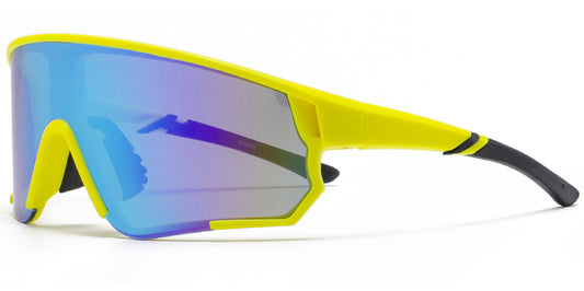 9046 RV - One Piece Sports Sunglasses with Color Mirror Lens