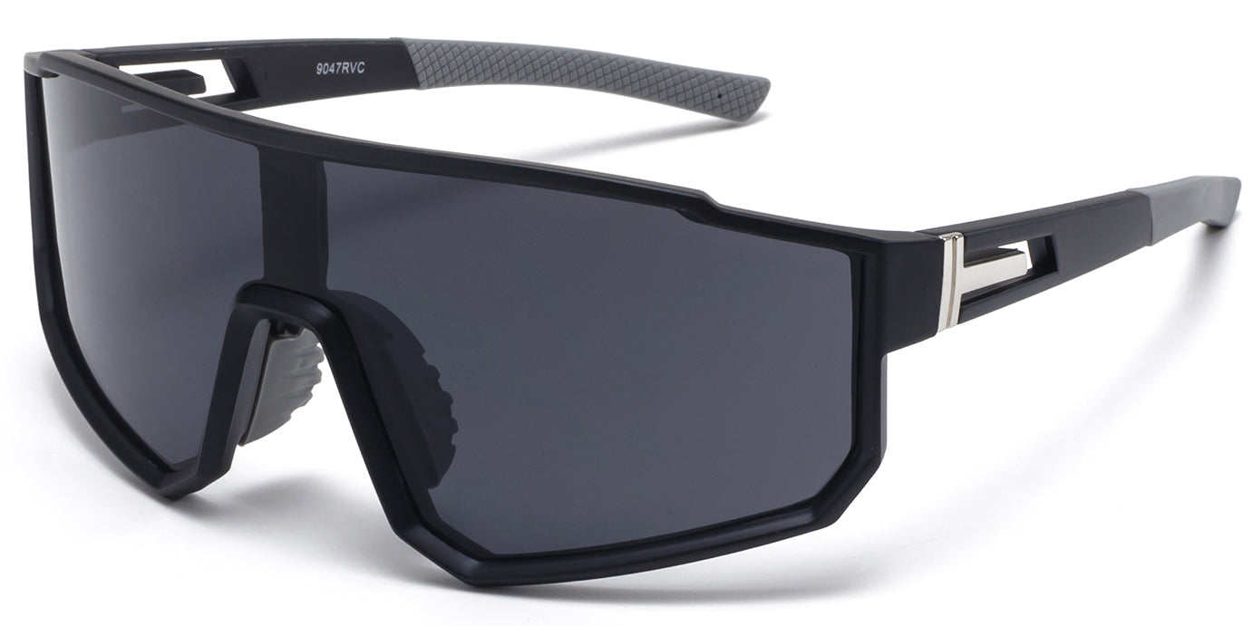 9047 RVC - One Piece Lens Plastic Sports Sunglasses