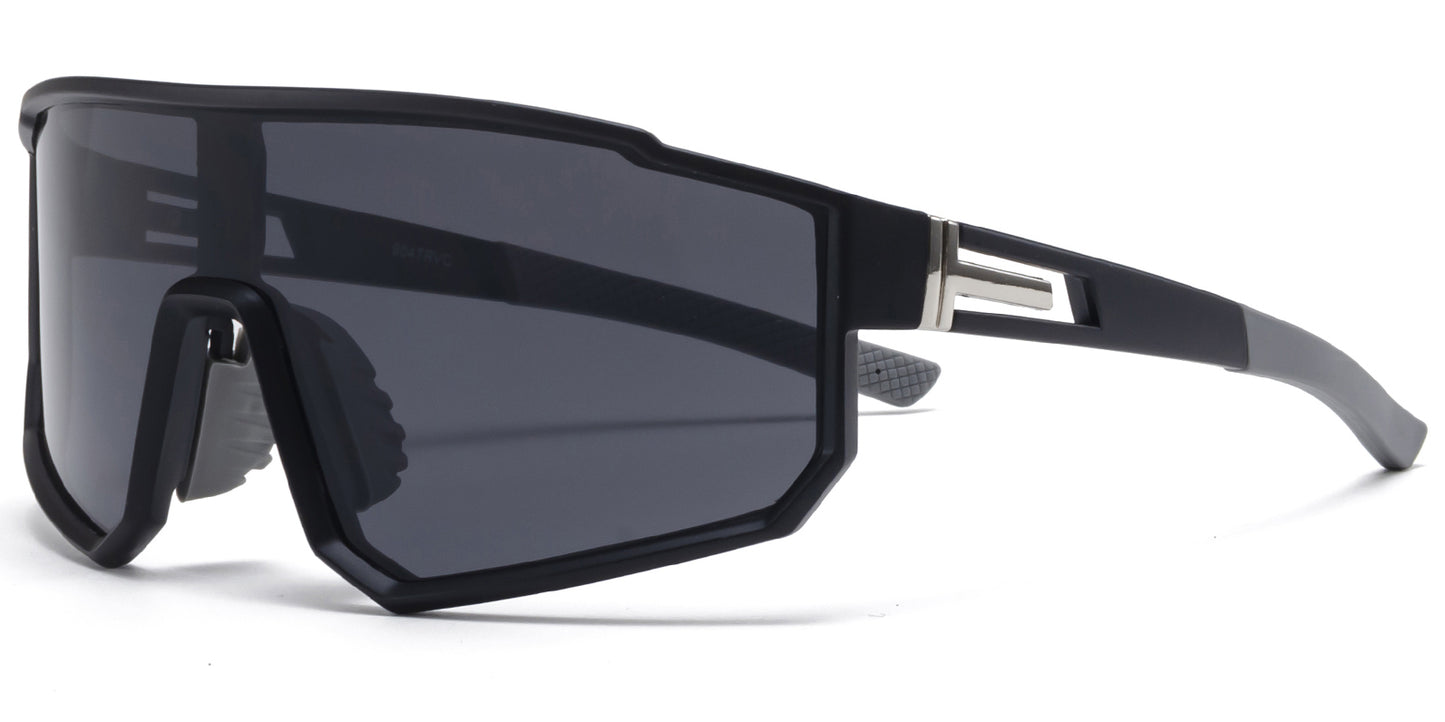 9047 RVC - One Piece Lens Plastic Sports Sunglasses