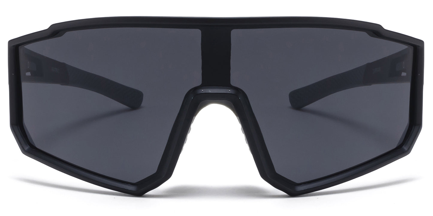 9047 RVC - One Piece Lens Plastic Sports Sunglasses