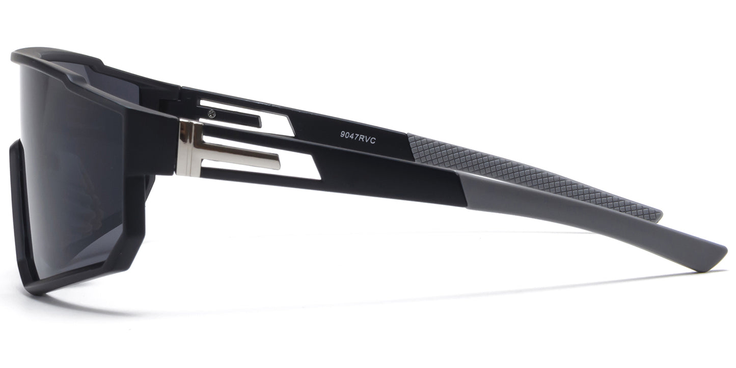 9047 RVC - One Piece Lens Plastic Sports Sunglasses
