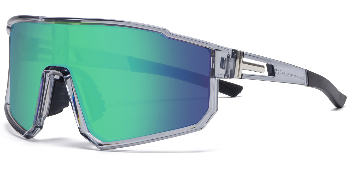 9047 RVC - One Piece Lens Plastic Sports Sunglasses