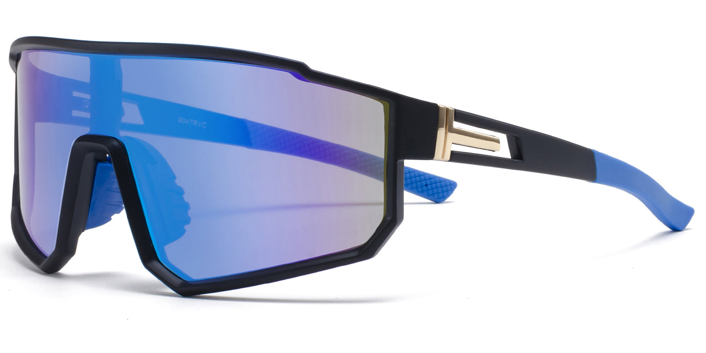 9047 RVC - One Piece Lens Plastic Sports Sunglasses