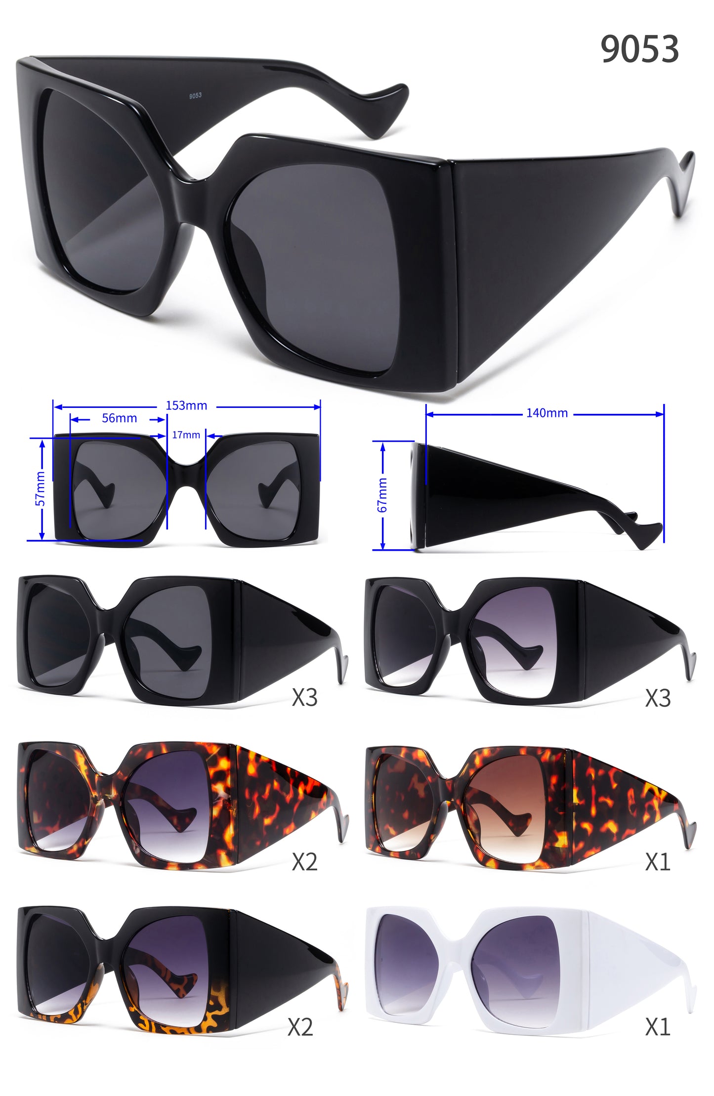 9053 - Oversize Fashion Women Sunglasses