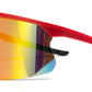 9059 RVC - Plastic Sports One Piece Shield Sunglasses with Color Mirror Lens