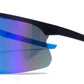 9059 RVC - Plastic Sports One Piece Shield Sunglasses with Color Mirror Lens