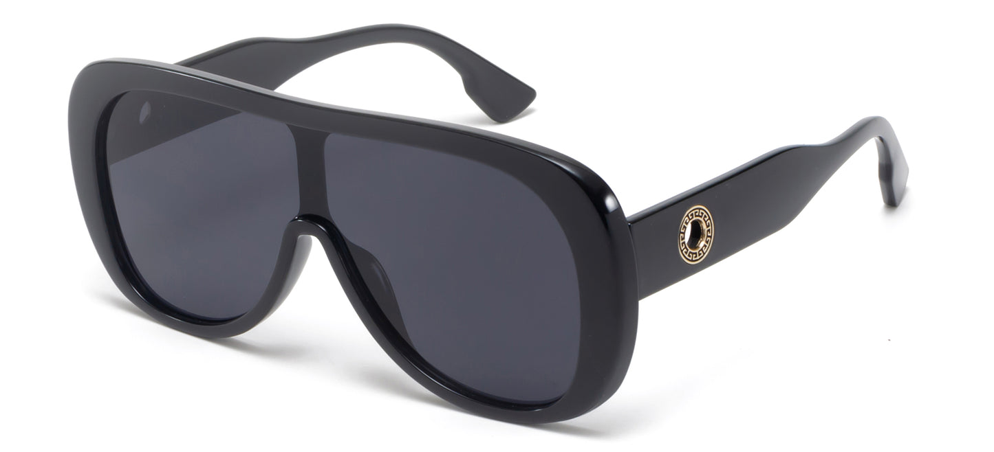 9060 - Flat Top One Piece Shield Plastic Sunglasses