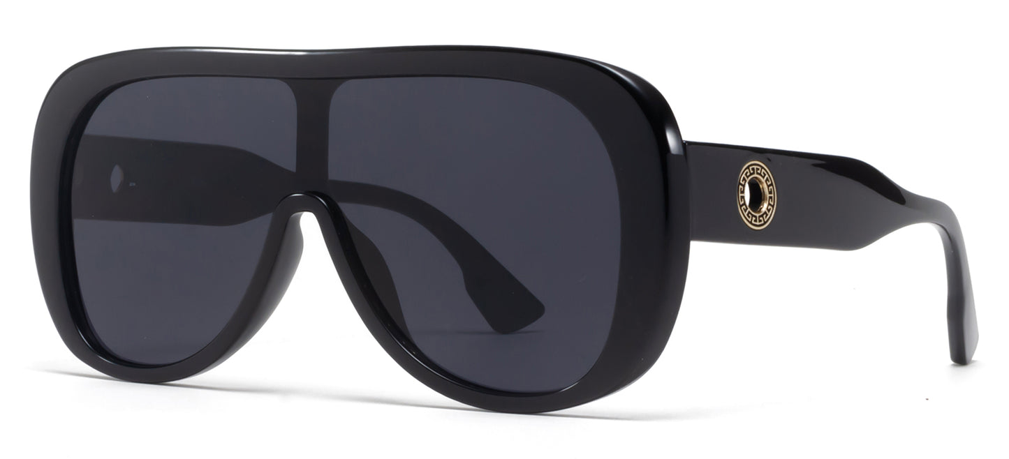 9060 - Flat Top One Piece Shield Plastic Sunglasses
