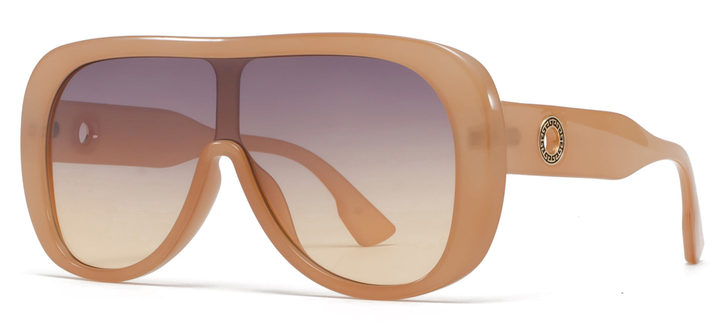 9060 - Flat Top One Piece Shield Plastic Sunglasses