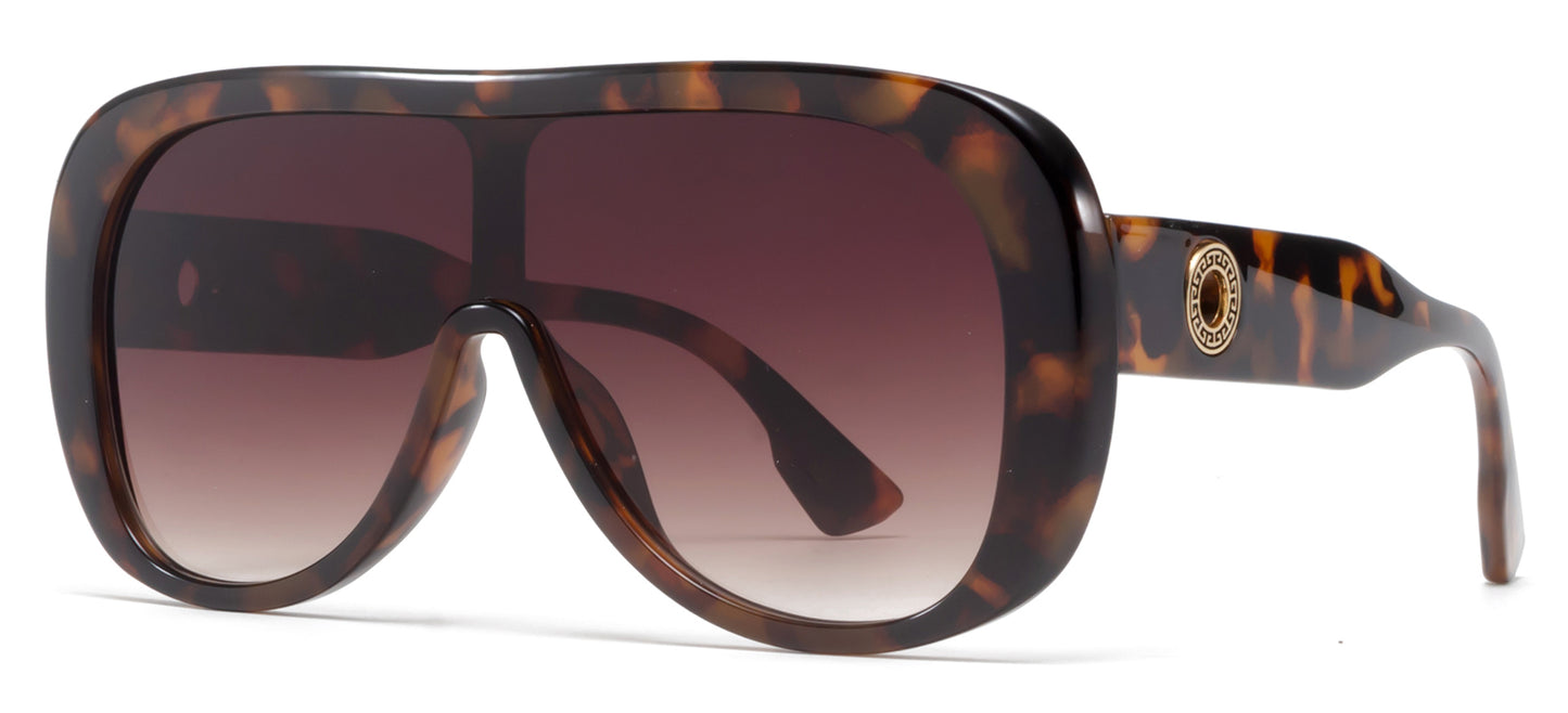 9060 - Flat Top One Piece Shield Plastic Sunglasses