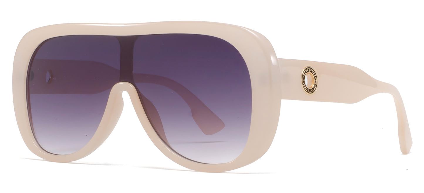 9060 - Flat Top One Piece Shield Plastic Sunglasses