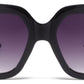 9061 - Large Women Square Butterfly Plastic Sunglasses