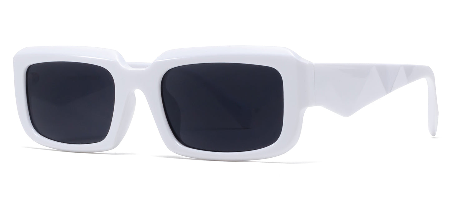 9063 - Rectangular Plastic Sunglasses