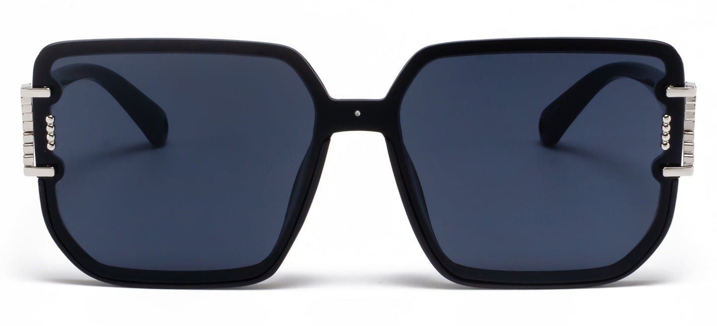 9065 - Rimless Square Frame Plastic Sunglasses