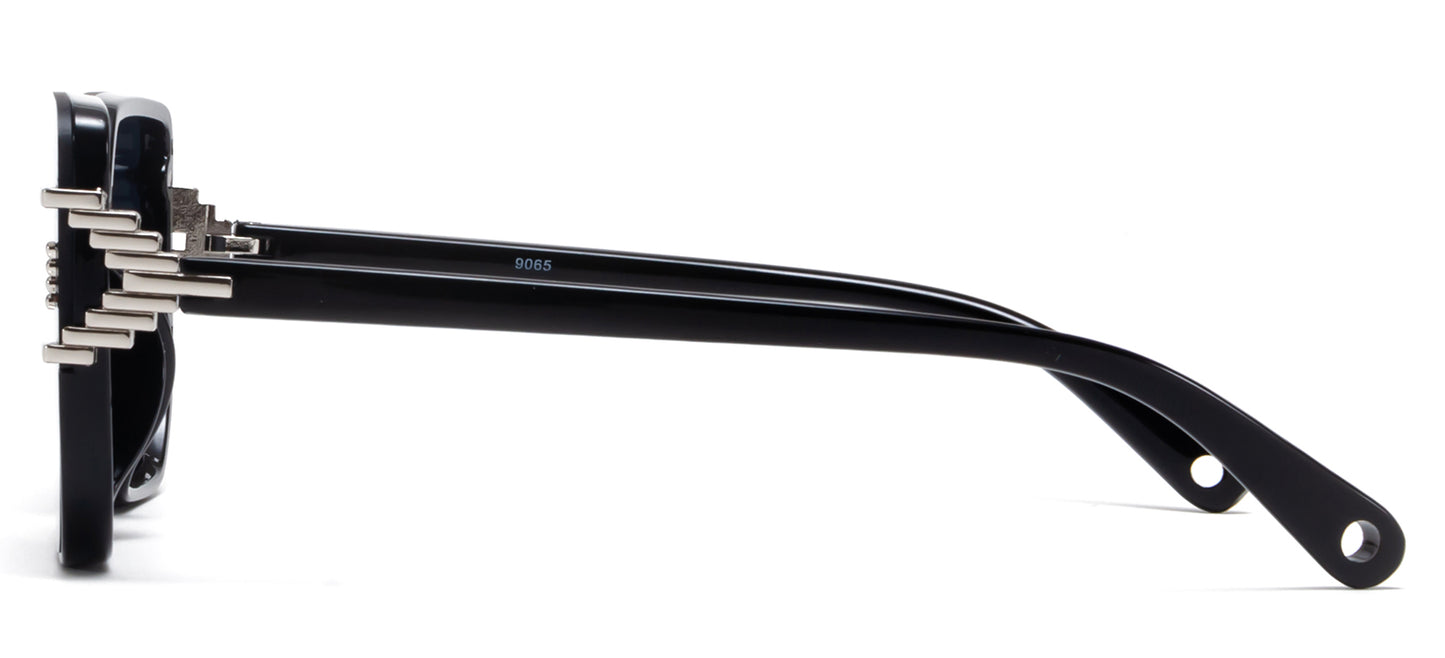 9065 - Rimless Square Frame Plastic Sunglasses