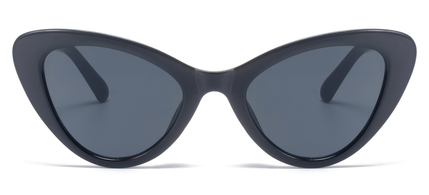 9068 - Angled Cat Eye Plastic Sunglasses