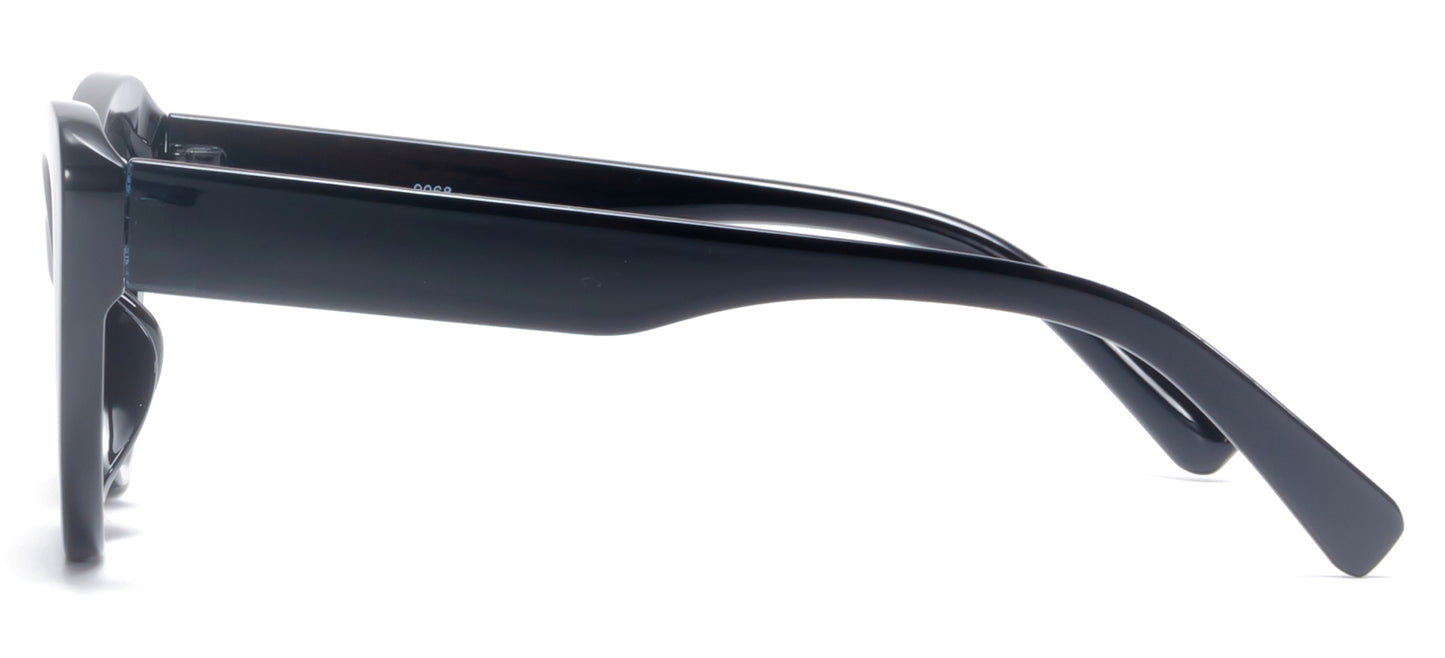 9068 - Angled Cat Eye Plastic Sunglasses