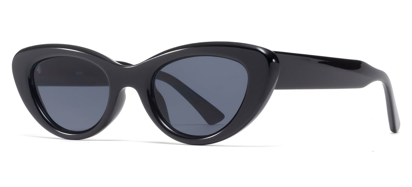 9070 - Small Angled Cat Eye Plastic Sunglasses