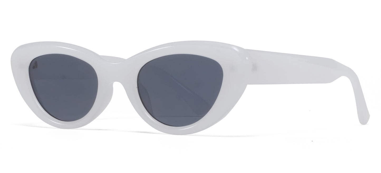 9070 - Small Angled Cat Eye Plastic Sunglasses