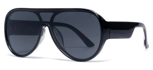 9074 - One Piece Lens Aviator Plastic Sunglasses