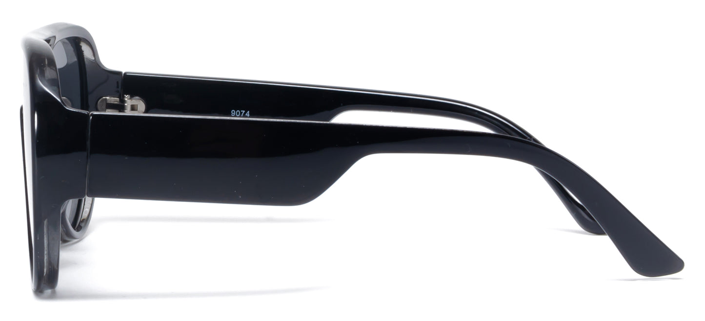 9074 - One Piece Lens Aviator Plastic Sunglasses