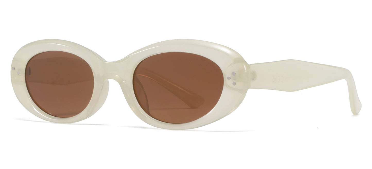 9075 - Rectangular Round Fashion Plastic Sunglasses