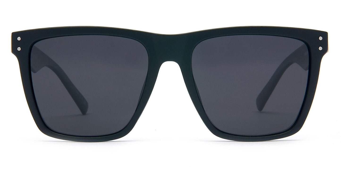 PL Cupertino - Polarized Flat Top Square Plastic Sunglasses