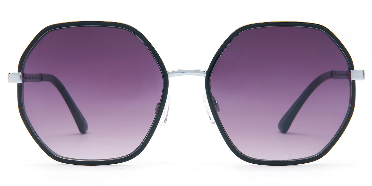 FC 6527 - Fashion Metal Hexagonal Sunglasses