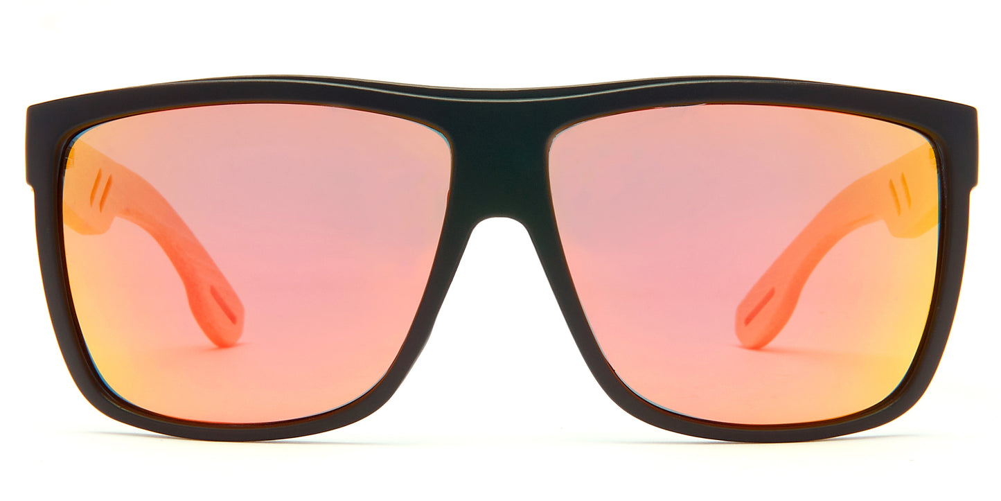 8019 Bamboo - Rectangular Bamboo Sunglasses