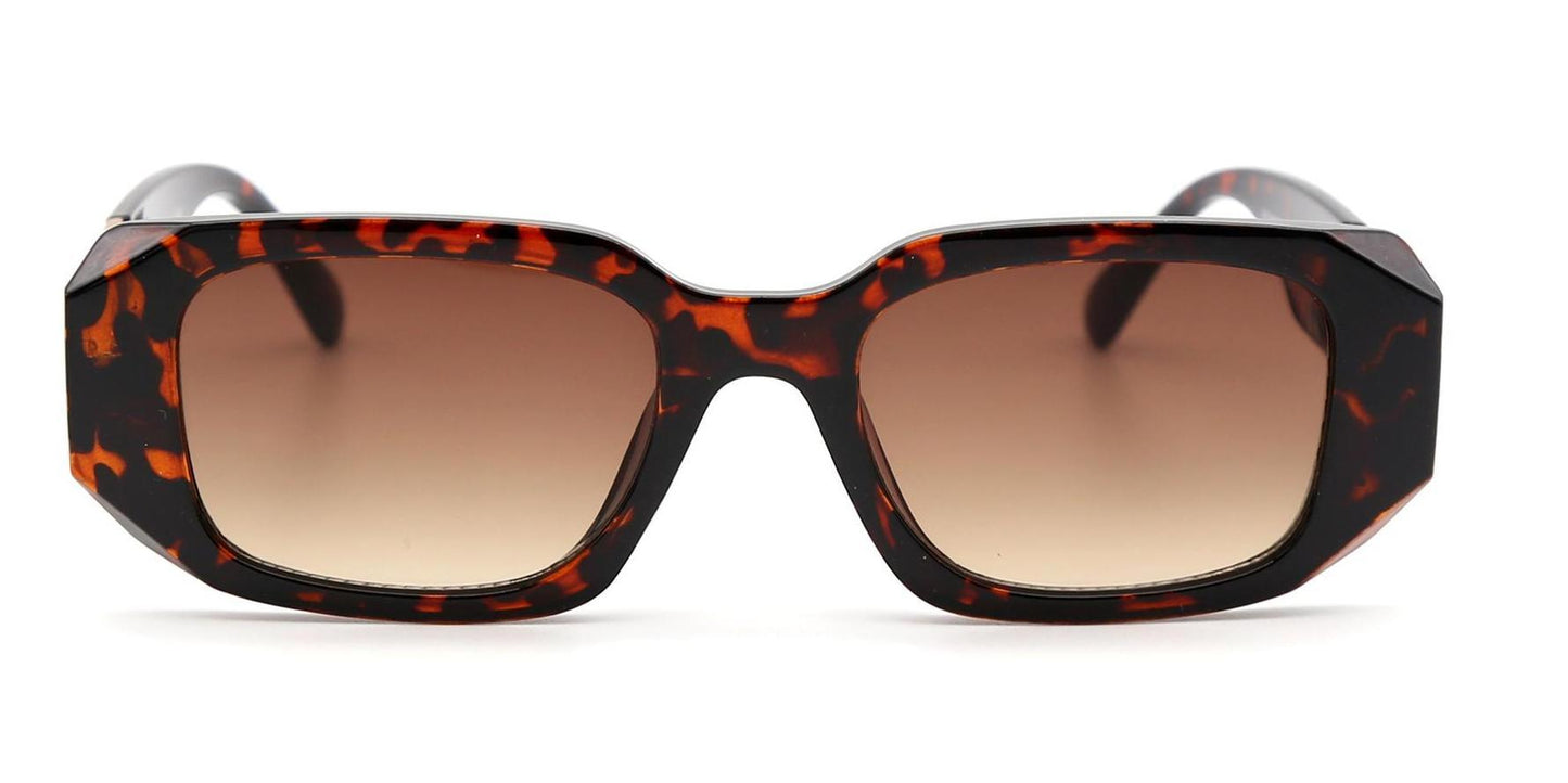 FC 5840 - Rectangular Plastic Sunglasses with Metal Accent Temple