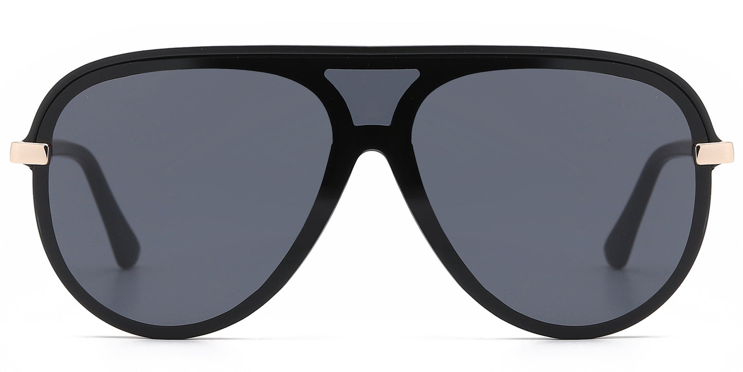 FC 5804 - Plastic Flat Top One Piece Sunglasses