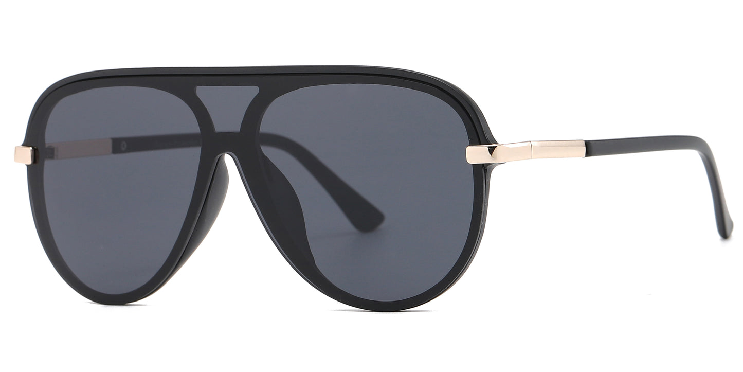FC 5804 - Plastic Flat Top One Piece Sunglasses