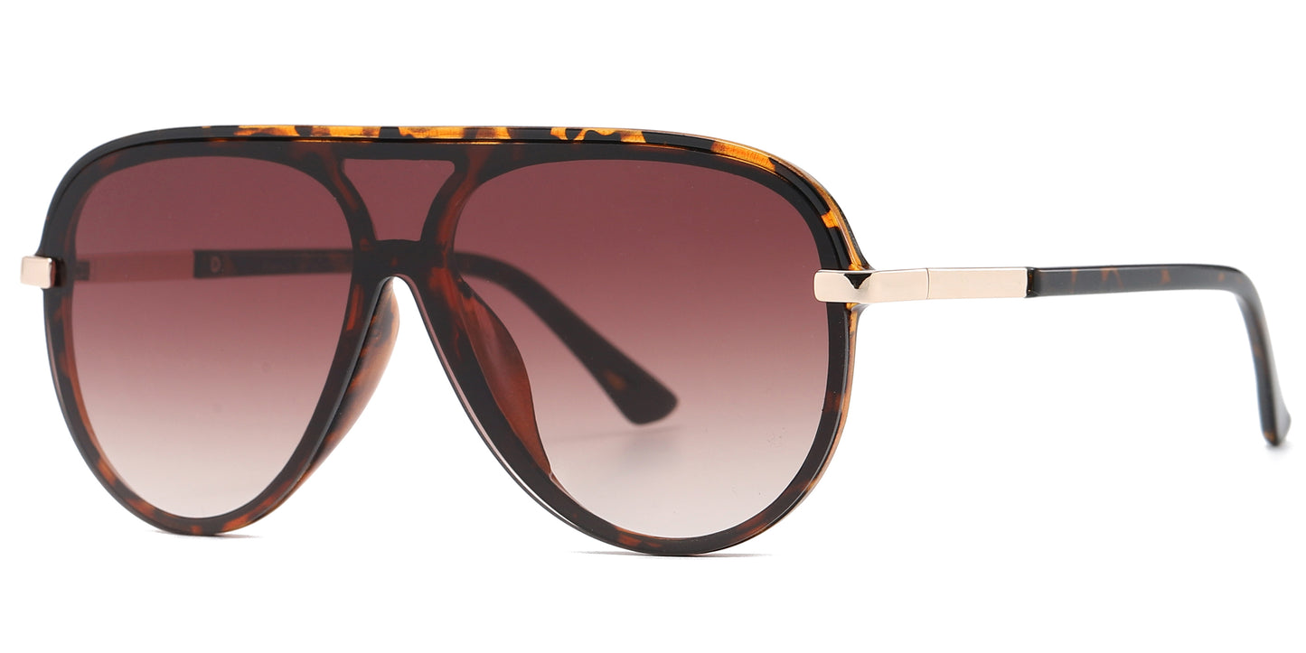 FC 5804 - Plastic Flat Top One Piece Sunglasses