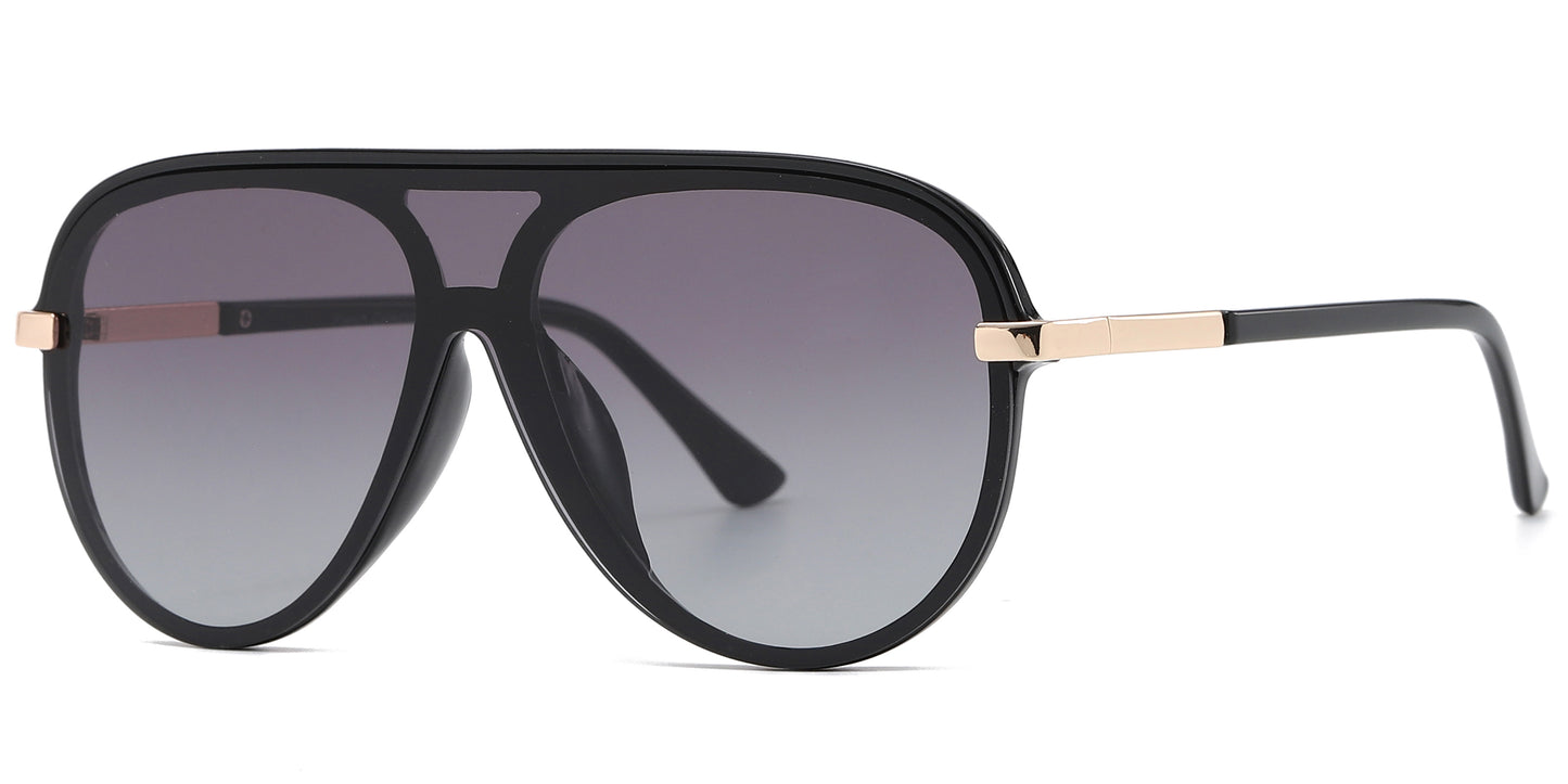 FC 5804 - Plastic Flat Top One Piece Sunglasses