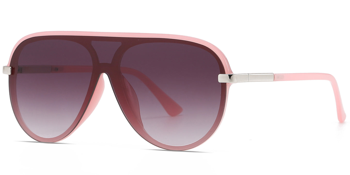 FC 5804 - Plastic Flat Top One Piece Sunglasses