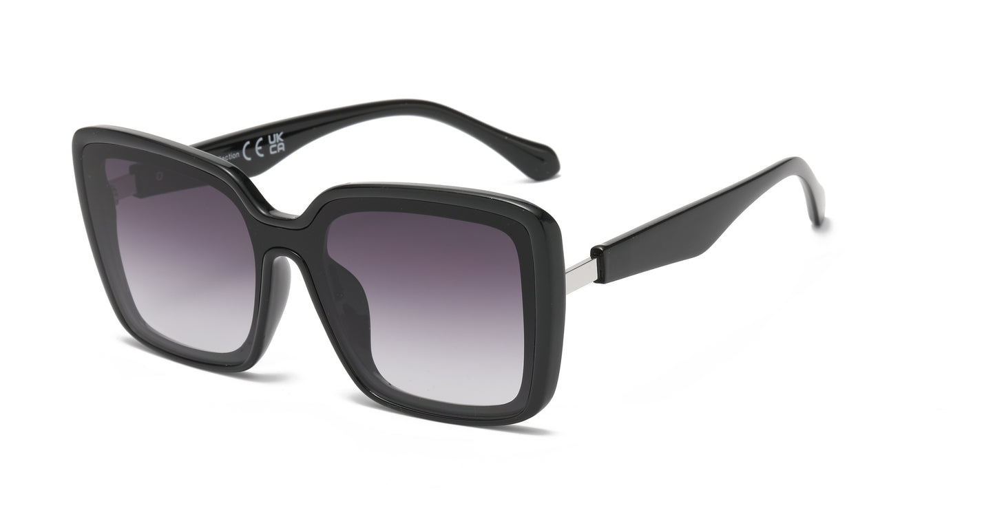 FC 5822 - One Piece Lens Square Butterfly Women Plastic Sunglasses